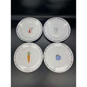10 Strawberry Street Set of 4 Dessert Plates 8" Cake Plates Made in Sri Lanka